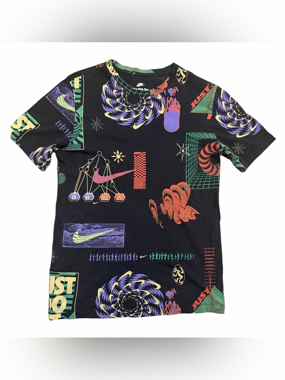 Vintage Nike T Shirt 90s Abstract CPFM Style Mens Size Small Rare